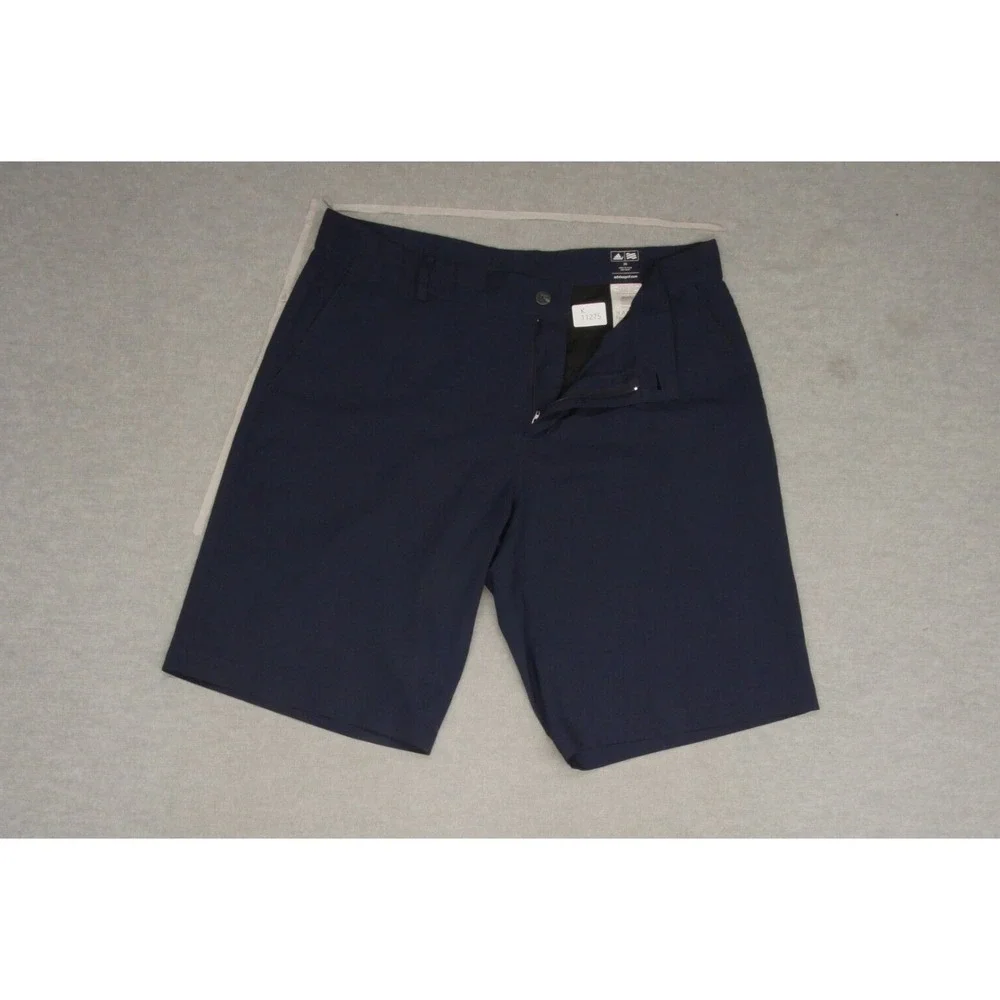 Adidas Men Shorts 36 Blue Chino Golf Logo Pockets Mid‎ Rise 11